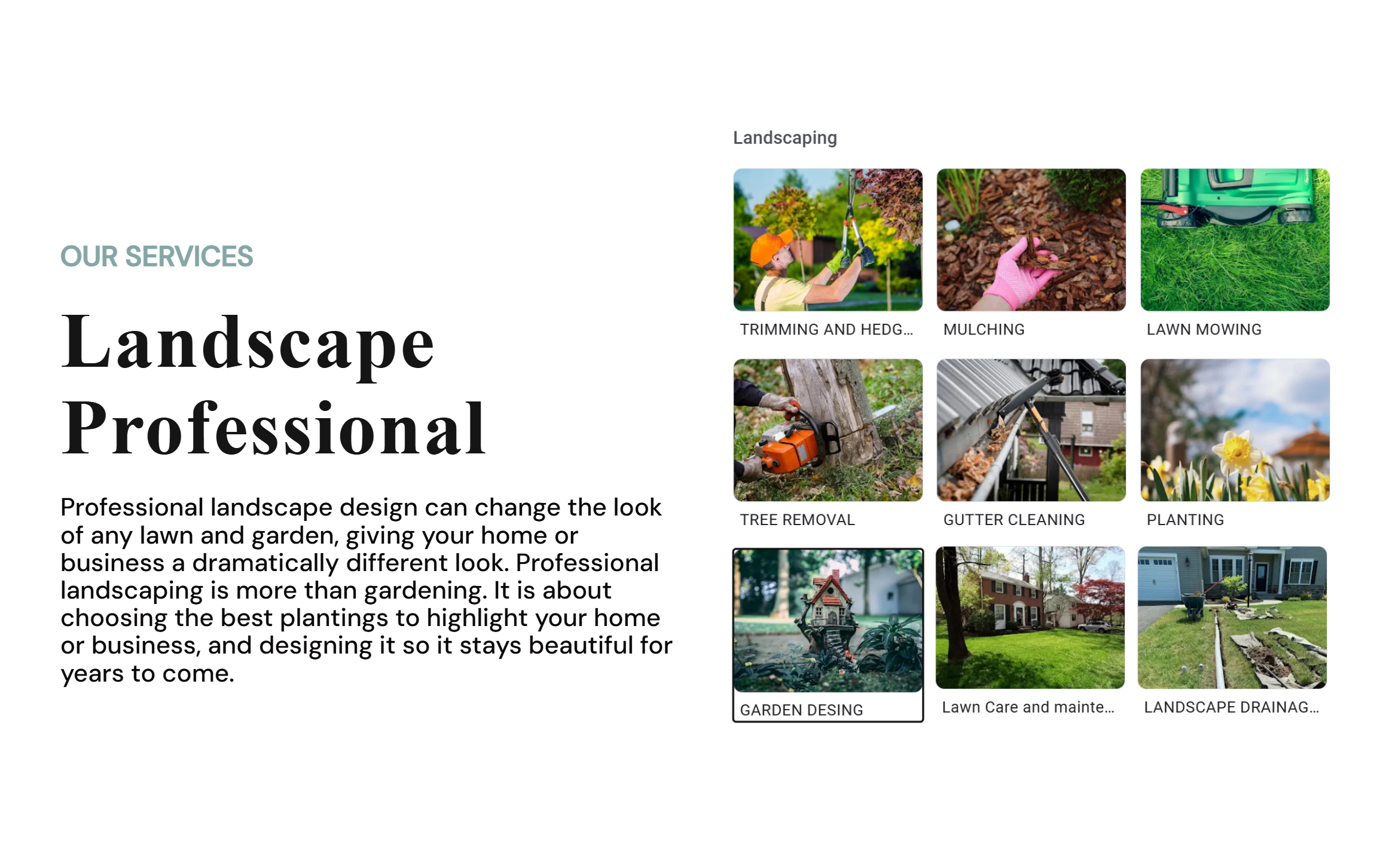 landscaping servicios